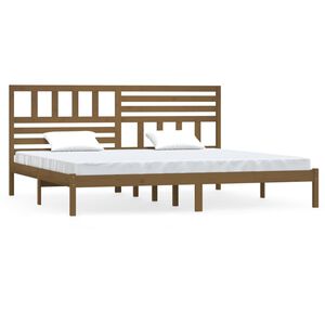 vidaXL Bedframe massief grenenhout honingbruin 200x200 cm