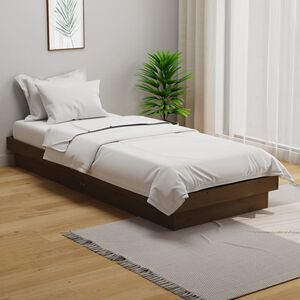 vidaXL Bedframe massief hout honingbruin 75x190 cm
