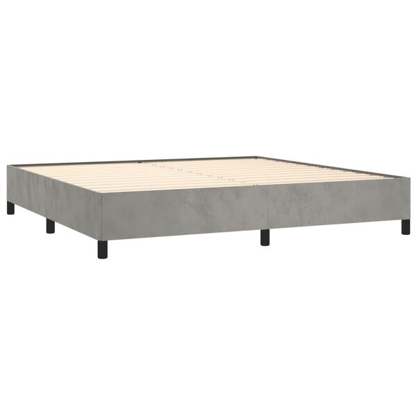 vidaXL Bedframe zonder matras 200x200 cm fluweel lichtgrijs