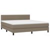 vidaXL Boxspring met matras stof taupe 160x200 cm