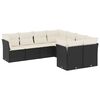 vidaXL 8-delige Loungeset met kussens poly rattan zwart