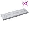 vidaXL Trap Tread 5 st 60 x 18 x 2,5 cm Zilver Aluminium Rechthoekig