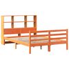 vidaXL Bed met boekenkast zonder matras hout wasbruin 160x200 cm