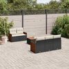 vidaXL 6-delige Loungeset met kussens poly rattan zwart