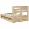vidaXL Bedframe Sonoma Eiken 135 x 190 cm Massief grenenhout