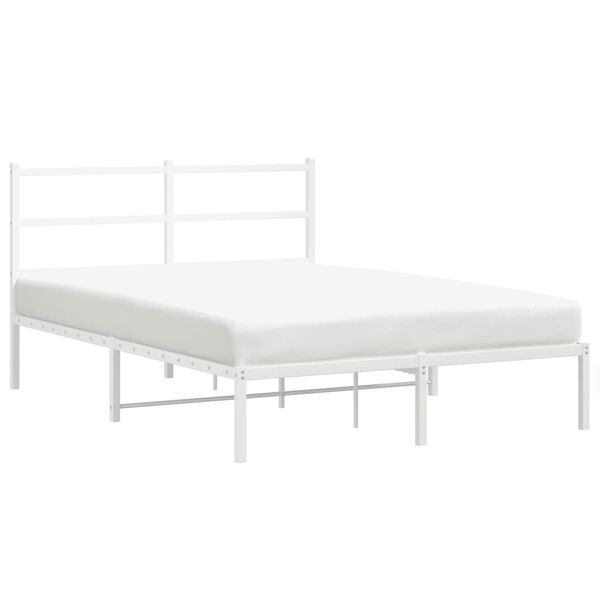 vidaXL Bedframe met hoofdbord metaal wit 140x200 cm