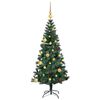 vidaXL Kunstmatig Voorverlicht Kerstboom Groen 150 cm PVC en Metaal