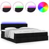 vidaXL Ottoman bed met matrassen en LED's 180x200cm stof zwart