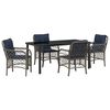 vidaXL Tuin eettafelset met kussen 5 pcs Grijs en zwart Rattan