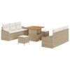 vidaXL Tuinbankenset 9 st Beige poly rattan