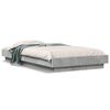 vidaXL Bedframe met LED-verlichting bewerkt hout betongrijs 75x190 cm