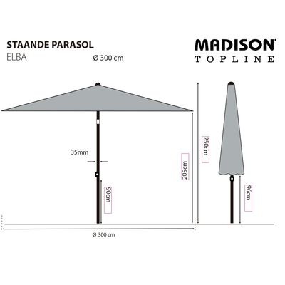 Madison Parasol Elba 300 cm groen