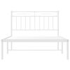 vidaXL Bedframe met hoofdbord metaal wit 100x200 cm