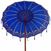 vidaXL Balinese Parasol 260 Blauw 180-190 cm Katoen en massief hout