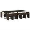 vidaXL 11-delige Tuinset met kussens poly rattan bruin