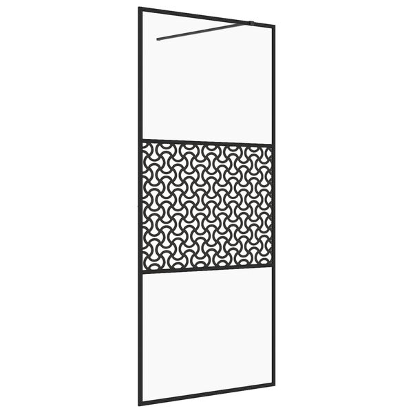vidaXL Inloopdouchewand 100x195 cm ESG-glas transparant en zwart