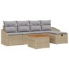 vidaXL Tuinbankenset 6 st Beige Poly riet