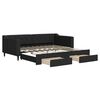 vidaXL Slaapbank met onderschuifbed en lades 90x190 cm stof zwart