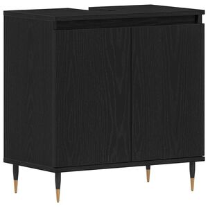 vidaXL Badkamer wastafelkast Zwart Eiken 58 x 33 x 60 cm Bewerkt hout