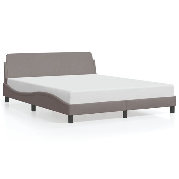 vidaXL Bedframe "Dover" stof taupe 160x200 cm