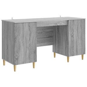 vidaXL Bureau met plank Grijs sonoma 142,5 x 50 x 75 cm Bewerkt hout