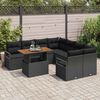 vidaXL Tuin Sofa Set met opslag 9 pcs Zwart Poly riet
