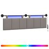 vidaXL Hangend hoofdbord Met LED-verlichting Taupe Stof