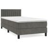 vidaXL Boxspring met matras fluweel donkergrijs 80x200 cm
