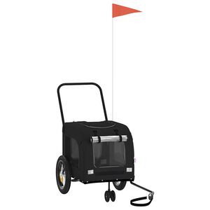 vidaXL Fietskar voor huisdieren met opslag Zwart 124,5 x 63,5 x 53 cm