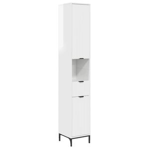 vidaXL Badkamer Kast met lade Hoogglans wit 31,5 x 33 x 190 cm