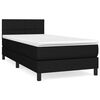vidaXL Boxspring met matras stof zwart 90x190 cm