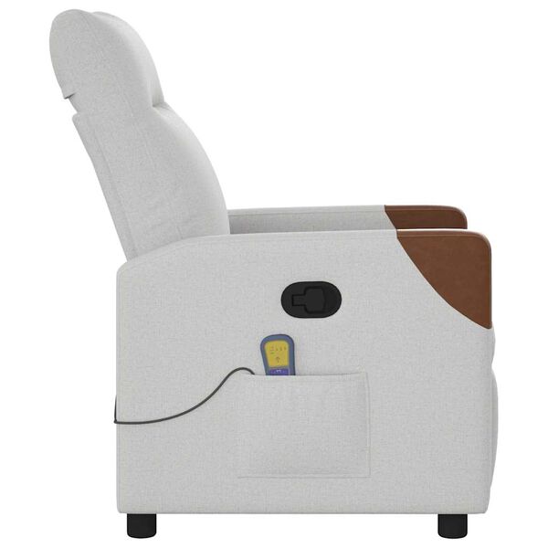 vidaXL Massagestoel verstelbaar stof wolk grijs