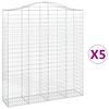 vidaXL Schanskorven 5 st gewelfd 200x50x220/240 cm ijzer