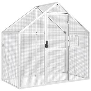 vidaXL Voli&egrave;re 179x100x185 m aluminium zilverkleurig