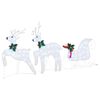 vidaXL LED Rendieren 3 st Koud Wit 43 x 18 x 66 cm Stof