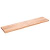 vidaXL Wandschap 220x50x(2-6)cm behandeld massief eikenhout lichtbruin