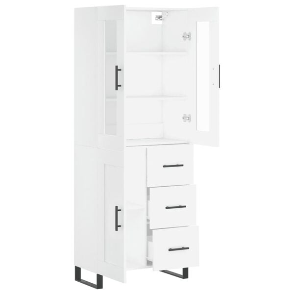 vidaXL Hoge kast 69,5x34x180 cm bewerkt hout wit