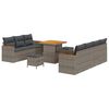 vidaXL Tuinbankenset 10 st Grijs poly rattan