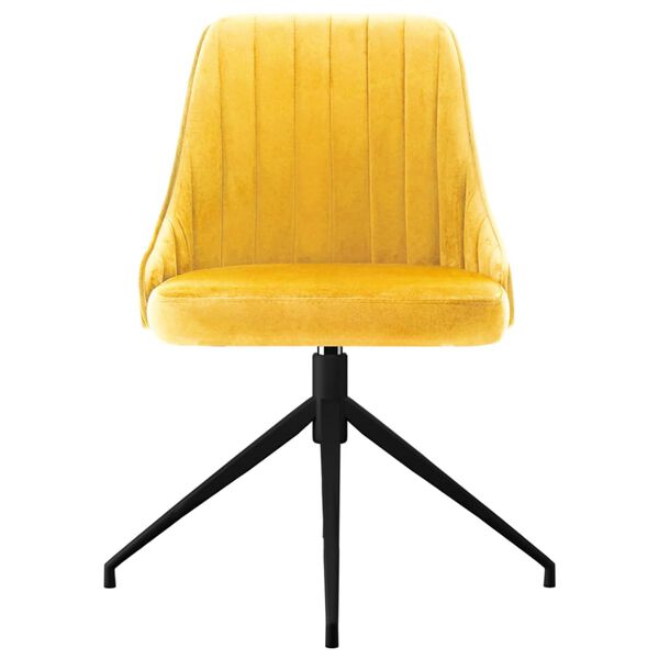 vidaXL Eetkamerstoelen 2 st fluweel geel