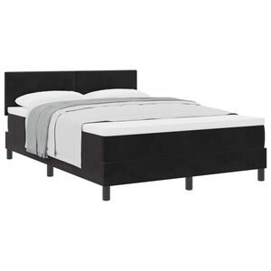 vidaXL Boxspringbed met matras Zwart 140 x 190 cm Fluweel