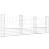 vidaXL Schanskorf U-vormig met 4 palen 380x20x150 cm ijzer