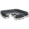 vidaXL Tuinbankenset 14 st Zwart Aluminium