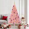 vidaXL Kunstmatig Voorverlicht Kerstboom met 300 LED Roze 180 cm PVC