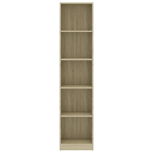 vidaXL Boekenkast met 5 schappen 40x24x175 cm bewerkt hout sonoma eik