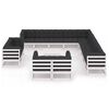 vidaXL 14-delige Loungeset met kussens massief grenenhout wit