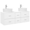 vidaXL Badkamermeubelset 3 st Wit 129 x 44,5 x 80 cm Bewerkt hout