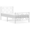 vidaXL Bedframe met hoofd- en voeteneinde metaal wit 90x200 cm