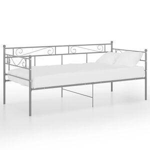 vidaXL Slaapbank metaal grijs 90x200 cm