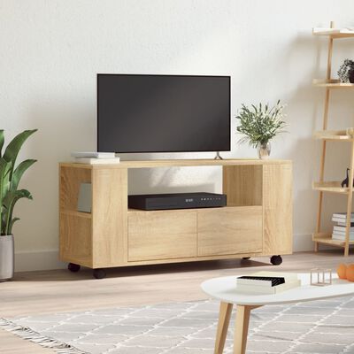 vidaXL Tv-meubel 102x34,5x43 cm bewerkt hout sonoma eikenkleurig