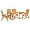 vidaXL Tuin eettafelset 5 pcs Bruin Massief Acaciahout